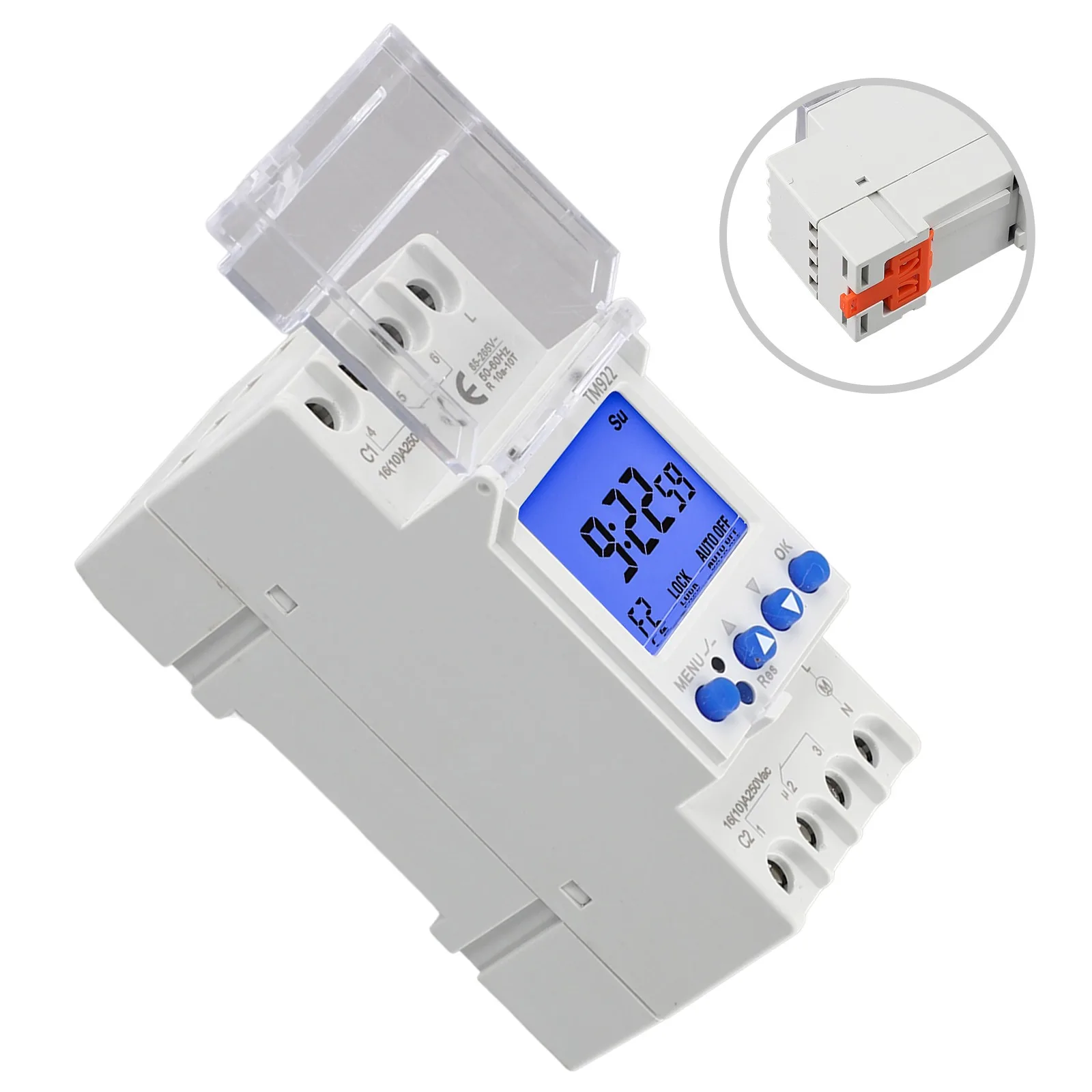 Color: White Digital Timer Large LCD Programmable Timer Independent Outputs Two Channel Timer 24-Hour Time Clock