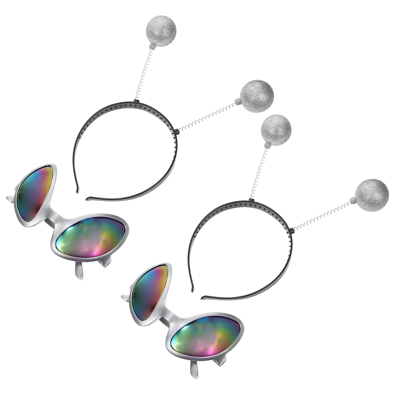 

2 Sets Alien Glasses and Headband Halloween Costumes for Adults Festival Decor Plastic Hair Accessory Outfits