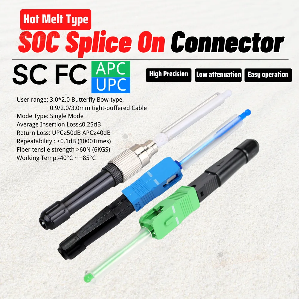 

SC/FC APC/UPC Quick Connector Optical Fiber Fusion FTTH Fast Adapter SC/UPC SOC Splice On Connector Optical Fiber Fast Connector