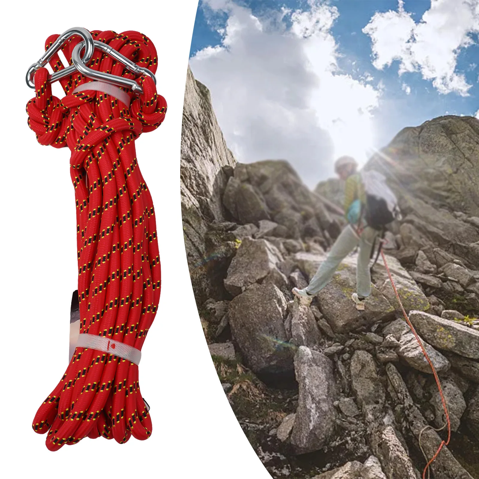 Reliable and Crack resistant 10mm Tree Wall Climbing Equipment Safety Rope, Thick Knit, Suitable for Outdoor Use