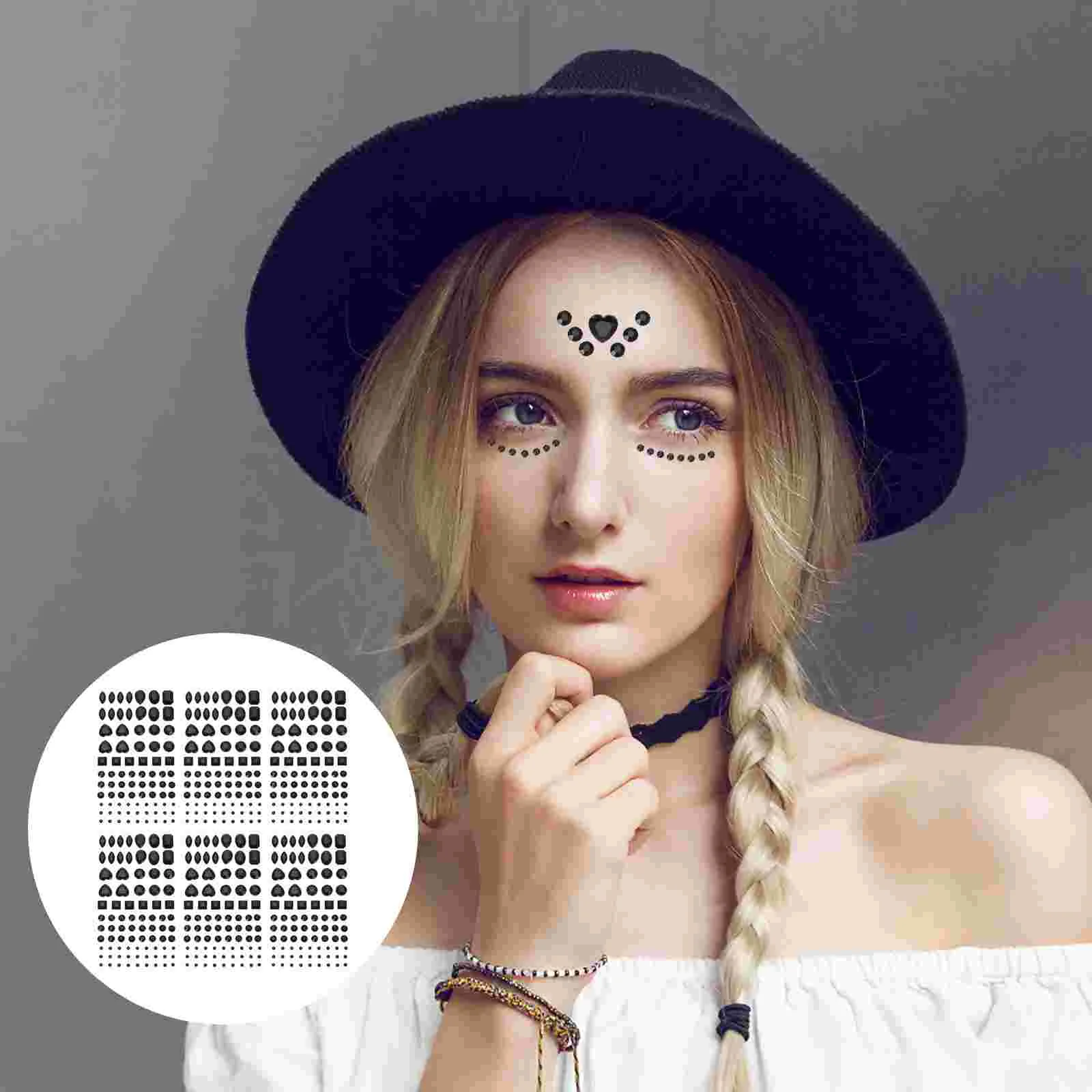 6 Sheets Diamond Kit Stickers Rhinestones Applique Acrylic Red for Crafting