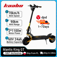 EU Stock Kaabo Mantis King GT Electric Scooter 60V 24Ah Battery 2200W Motor 70km/h Kickscooter 70km/h MAX Speed IPX5 WaterProof