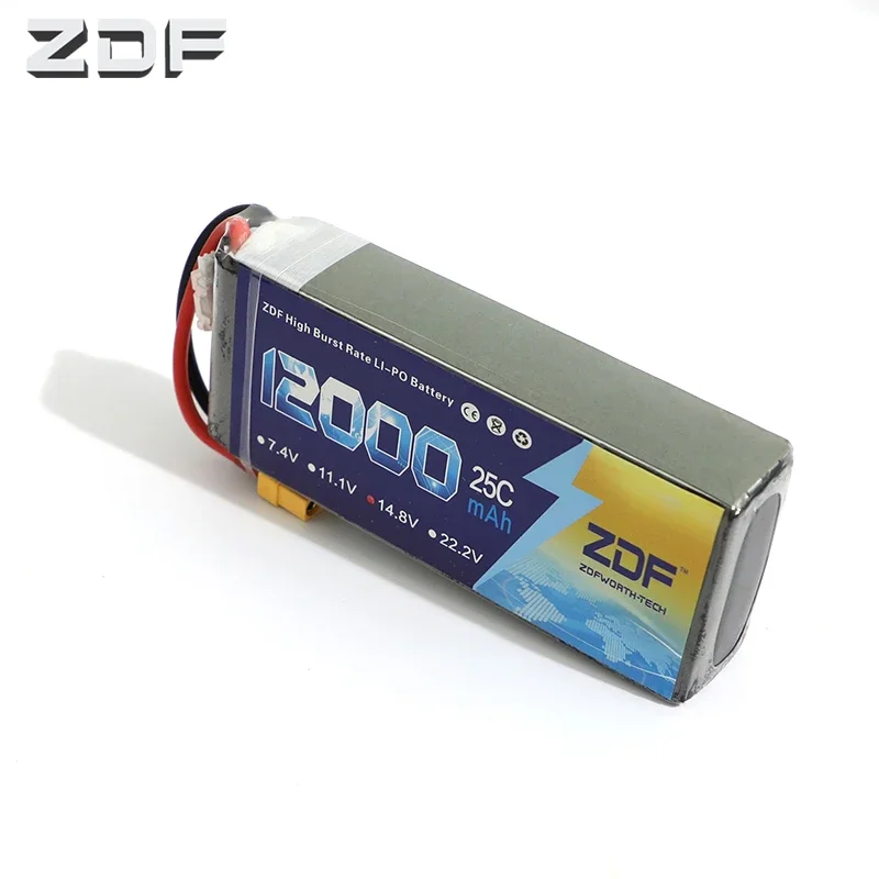 1pcs ZDF RC LiPo Battery 14.8V 12000mAh 25C 4S For RC Airplane Drone Helicopter 4S Li-Po Batteries Cell