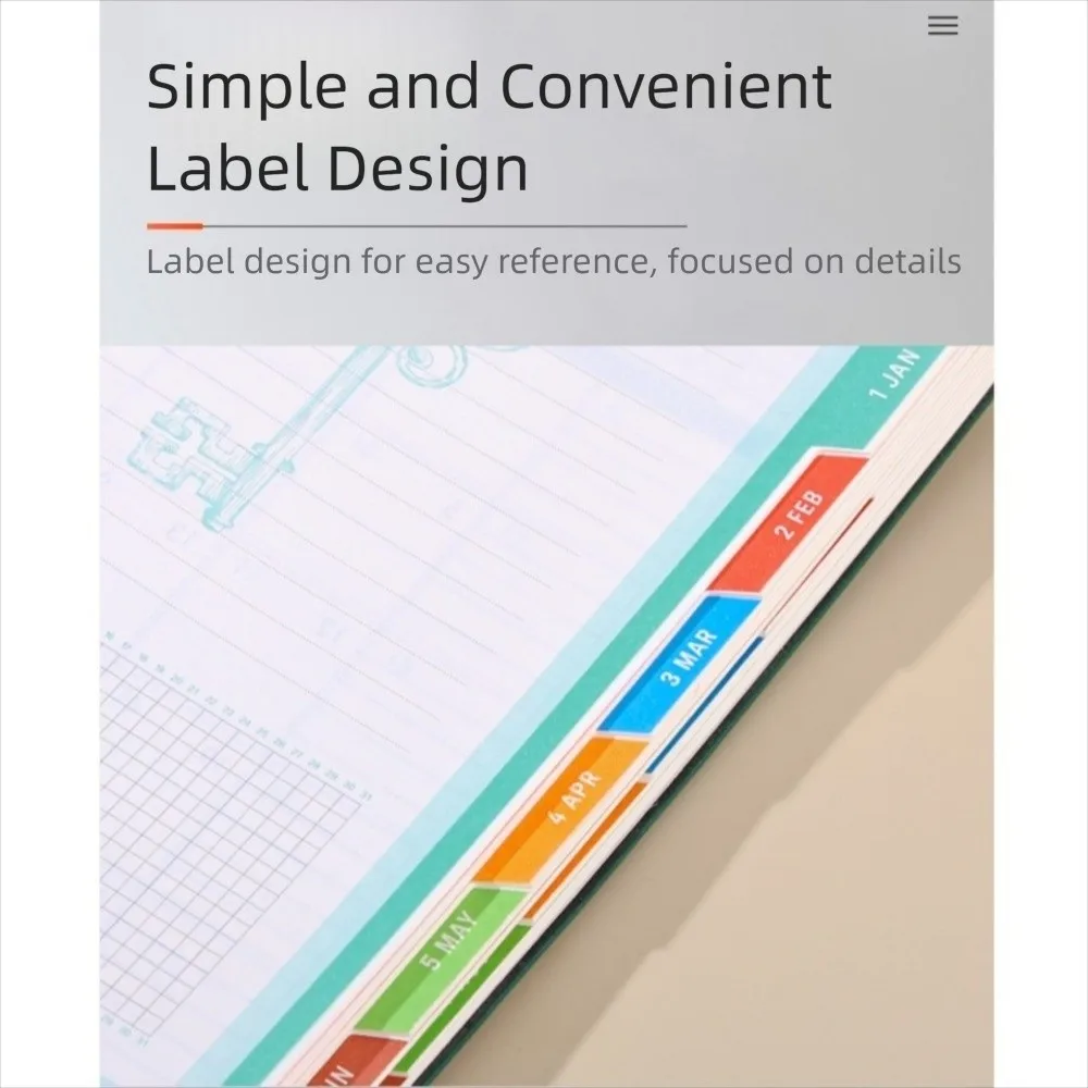 English 2026 Schedule Planner Notepad 12 Months Wear-resistant a5 Agenda Planning Notebook Portable Simple Office Work Planner