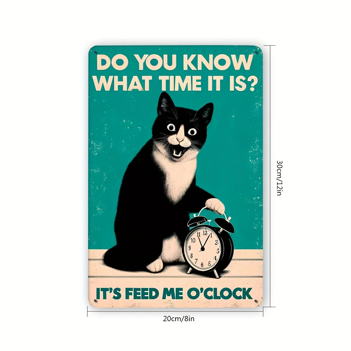 Vintage Whimsy Cat Metal Tin Sign - 8x12 Inch Classic Humorous Wall Decor for Home, Kitchen, Garage,