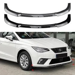 Car Front Bumper Lip Lower Diffuser Splitter For Seat Ibiza MK5 Standard/FR 2017-2024+ Body Kit Spoiler Gloss Black Tuning