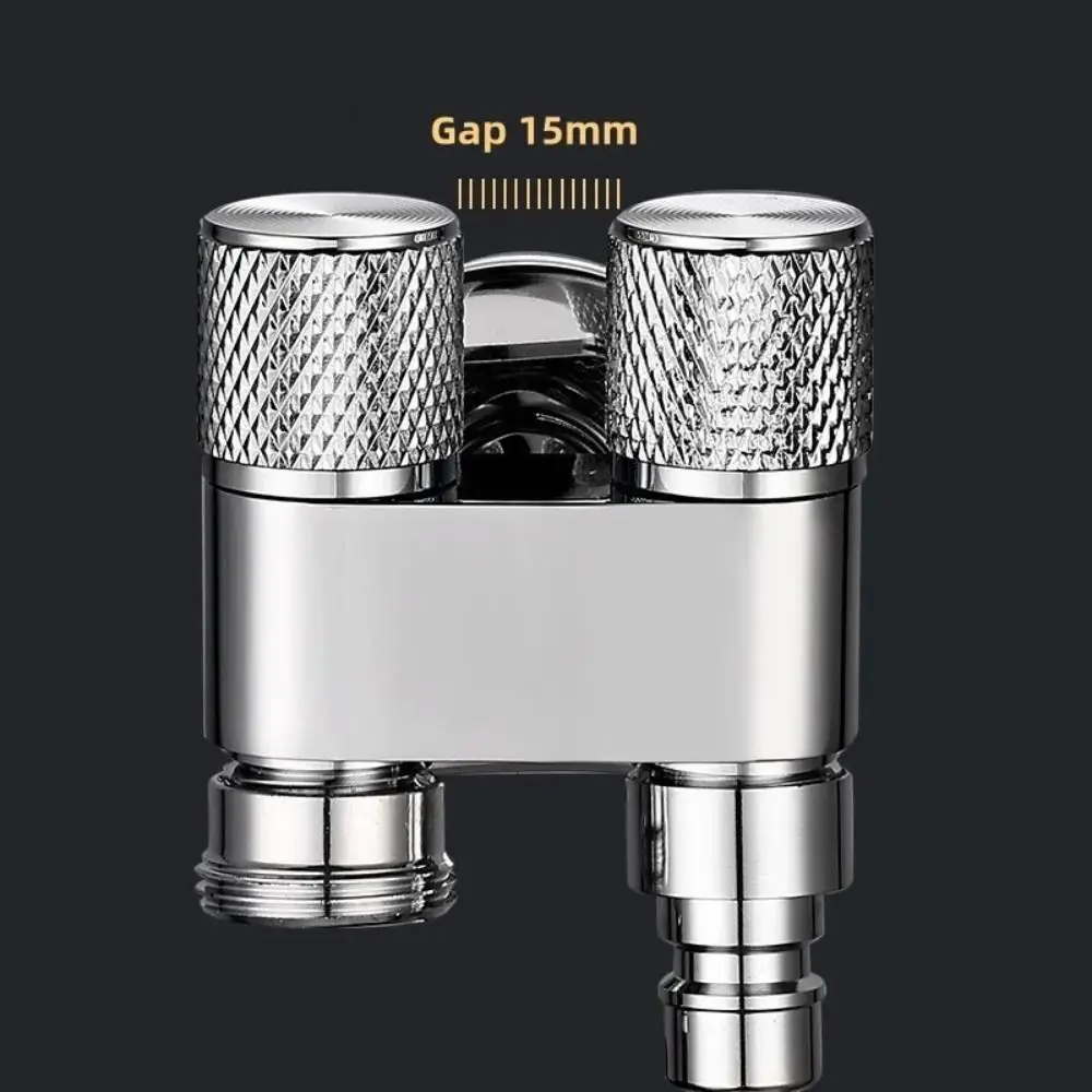 New Alloy Washing Machine Faucet 1 In Two Out Triangle Valve Toilet Triangle Valve G1/2 Double Control Valve Bathroom