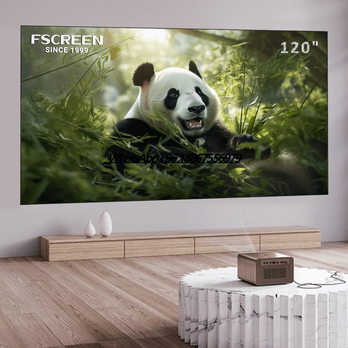 Fscreen Iris Series Pro Fresnel ALR Projection Screen 120 Inch for Long Throw Projector Tri-Chroma Version 8K UHD Home Theater