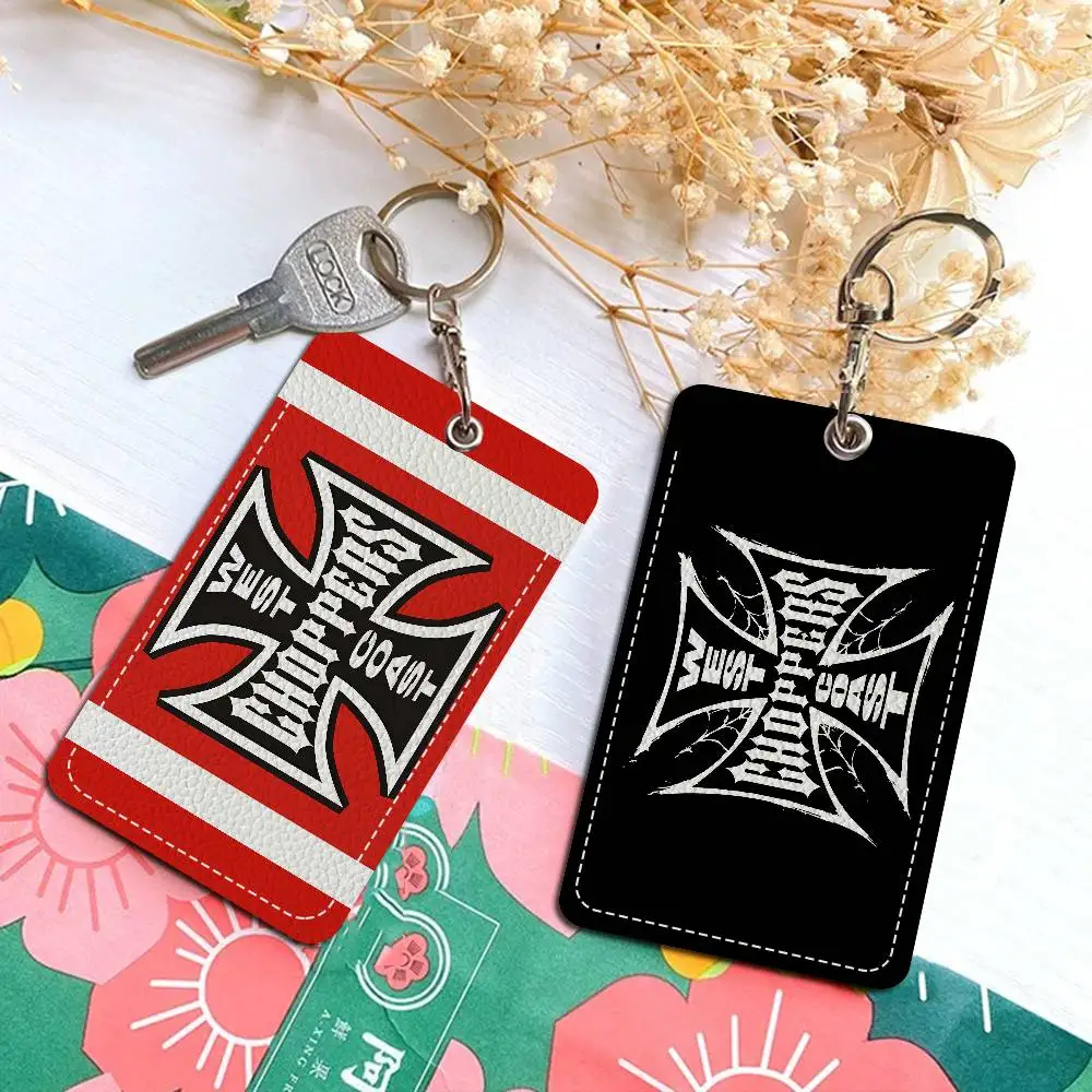 سلسلة مفاتيح West Coast Choppers مع حامل بطاقة الوصول، وحافظة واقية لبطاقة الهوية وبطاقة الحافلة وبطاقة البنك للأمان