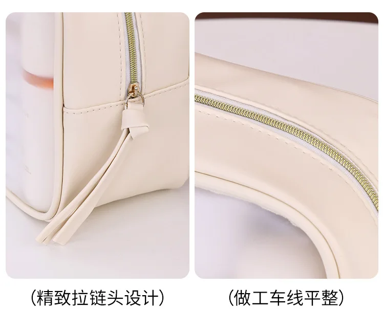 Halbtransparentes Luxus-Kosmetiktaschen-Set, 3-teilig, Große Reise-Kosmetikorganizer-Taschen, Tragbare Toilettenartikel-Aufbewahrung für Frauen – Detail 14
