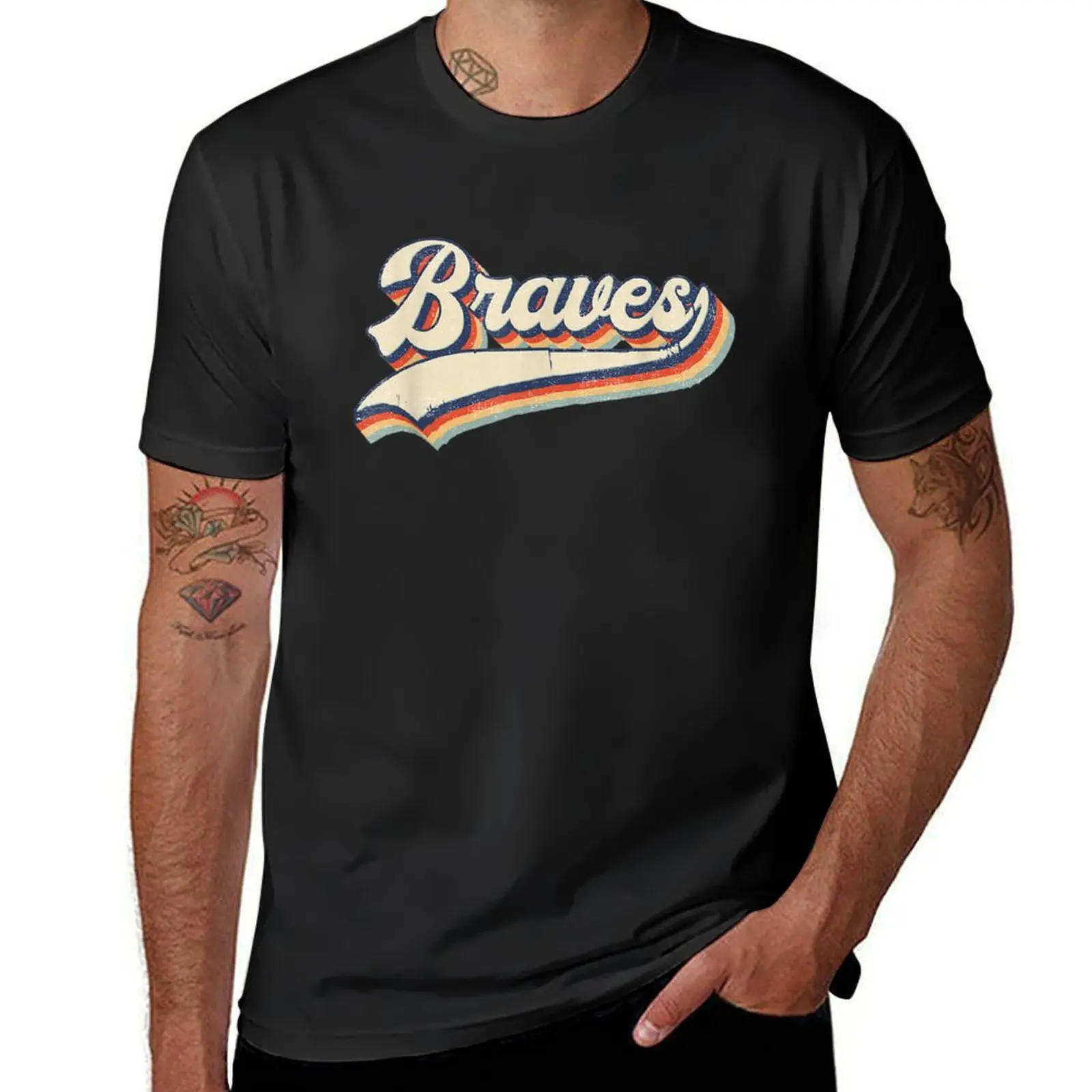 Braves Sports Name Vintage Retro Gift Men Women Girl Boy T-Shirt vintage sweat tops plain t shirts men