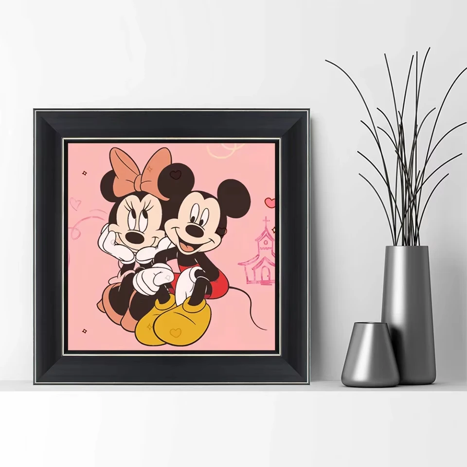 Disney DIY Acrylic Paint By Numbers Minnie Mouse Creative Hobbies Painting By Numbers Cartoon Home Decoration Handmade Gift
