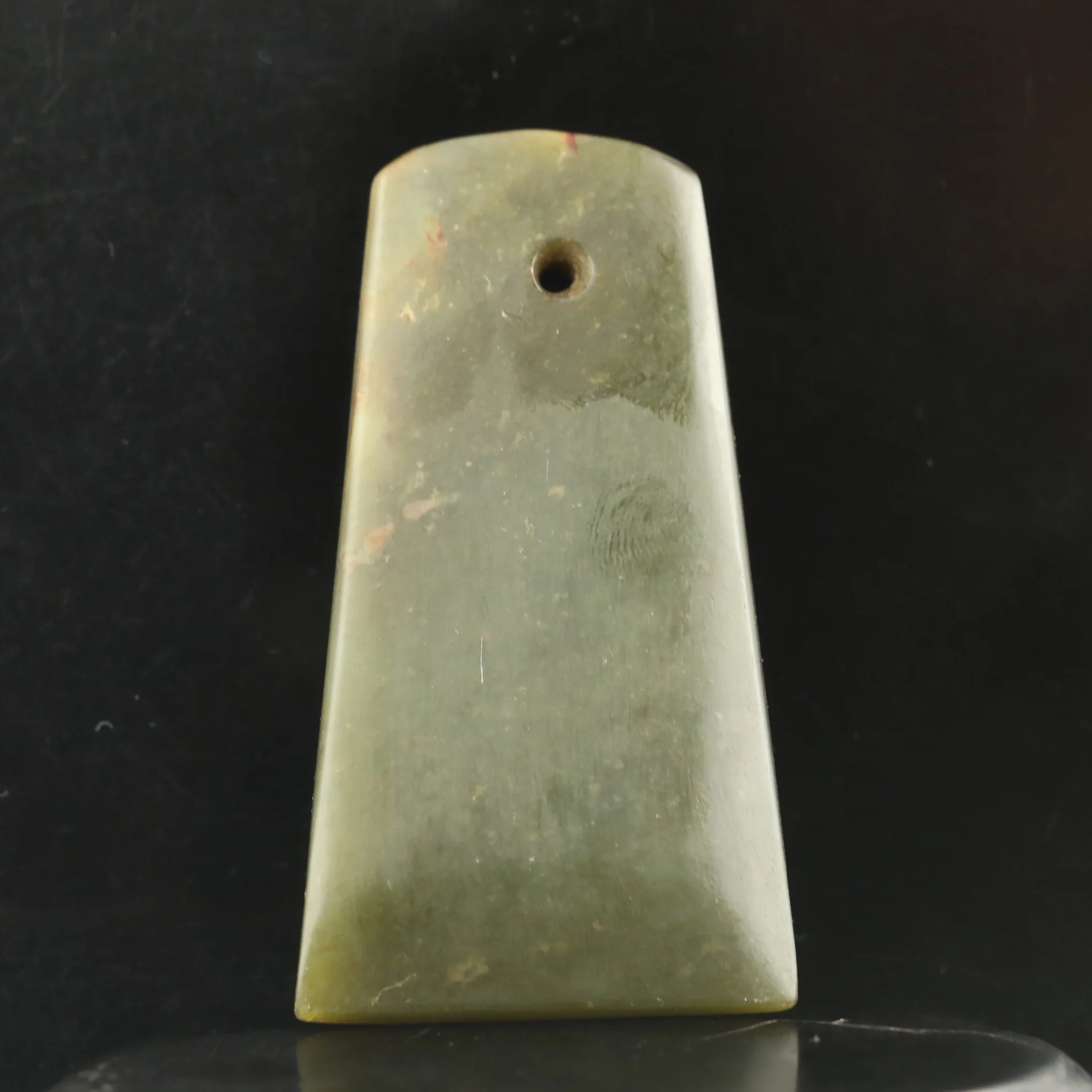 الصين القديمة الطبيعية اليشم الهيتي منحوتة يدويا تمثال الفأس قلادة # 26