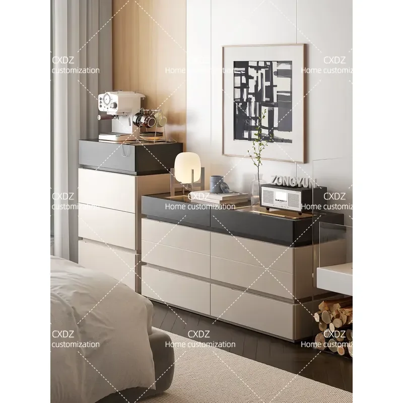 Solid Wood 4 Drawer Chest Cabinet Bedroom Bedside Storage Unit Living Room Organizer Combination Dresser Furniture