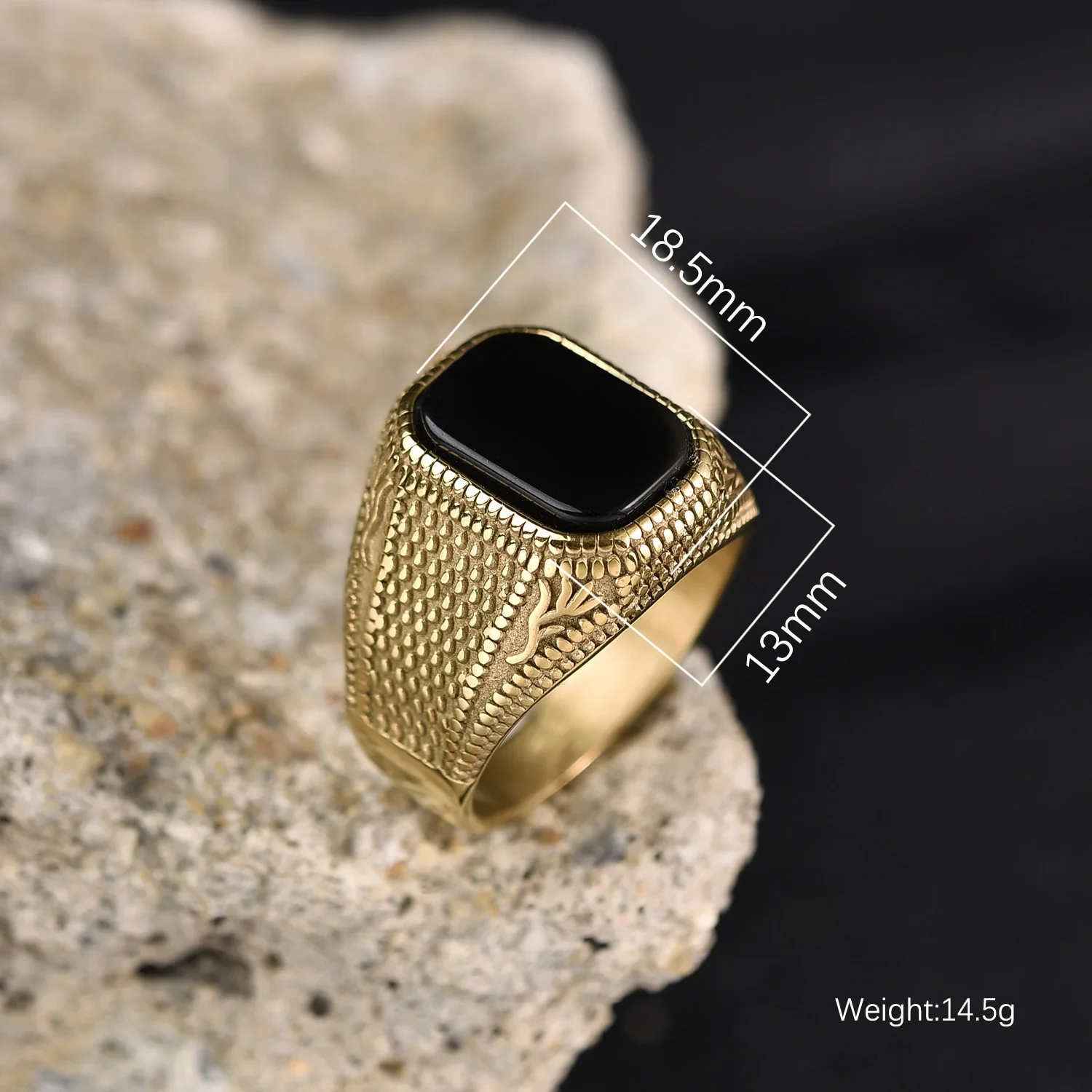 ZY Men\'s/Women High Quality 316LStainless Steel Multiple Color Gemstone Styles Onyx Rings Classic Fashion Trend Jewelry
