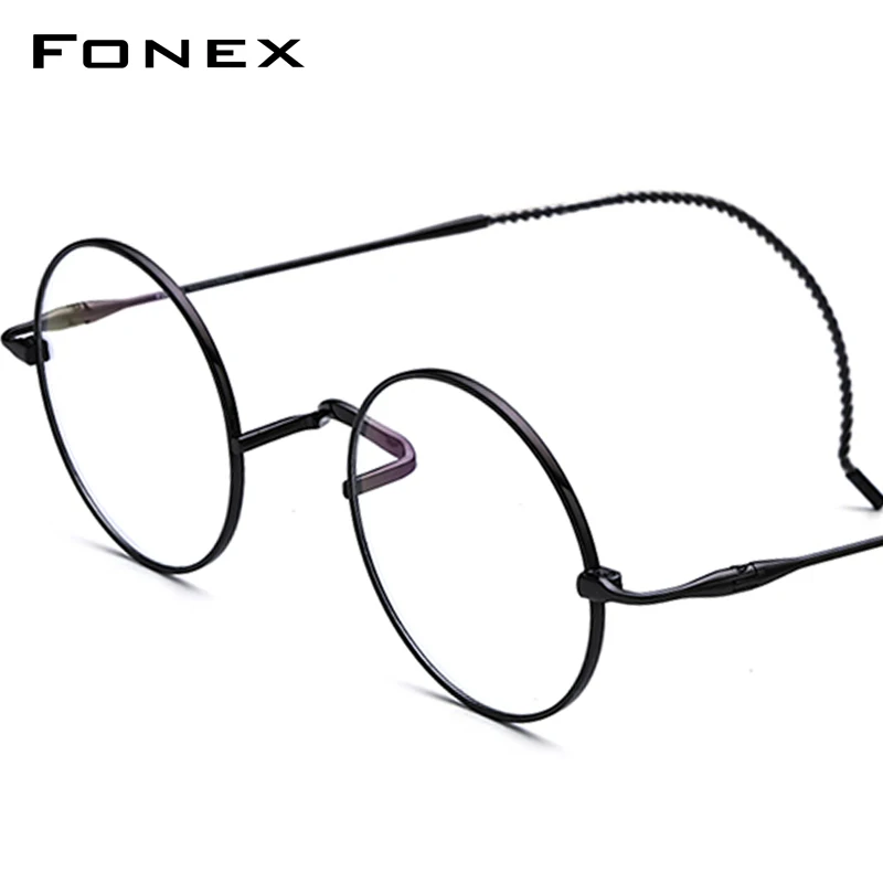 FONEX Titanium Glasses Frame Men New Retro Small Round Eyeglasses Women Vintage Harri Potters Japanese Ultralight Eyewear 85725