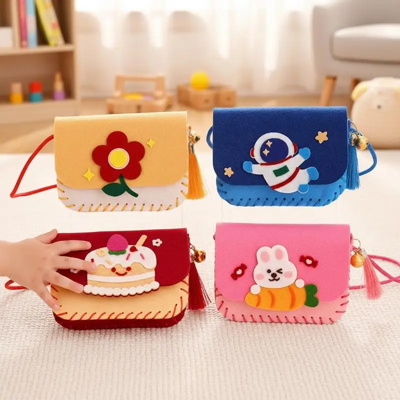 Cute Felt Felt Bag Making Kit Crafts Art Sewing Toy Crossbody Bag Kindergarten Cartoon Handmade Bag view 2