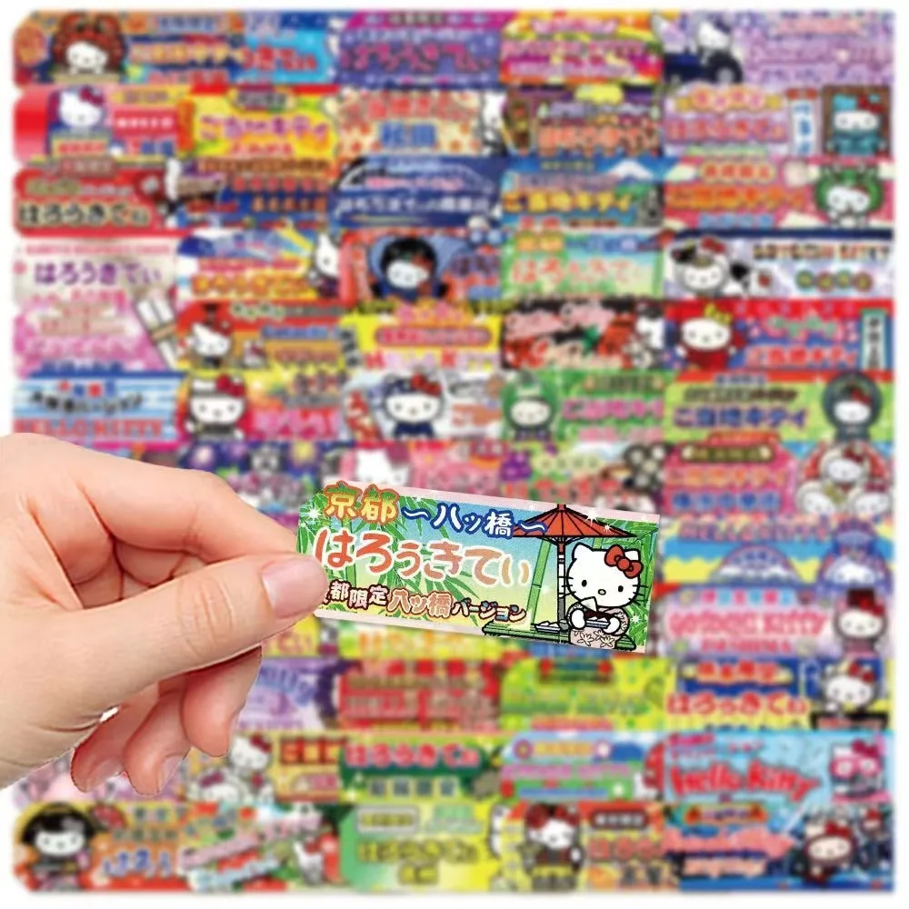 60pcs Kawaii Hello Kitty Stickers Aesthetic Cartoon Stationery Phone Laptop Cute Childer Kids Labels Sealing Sticker Toy