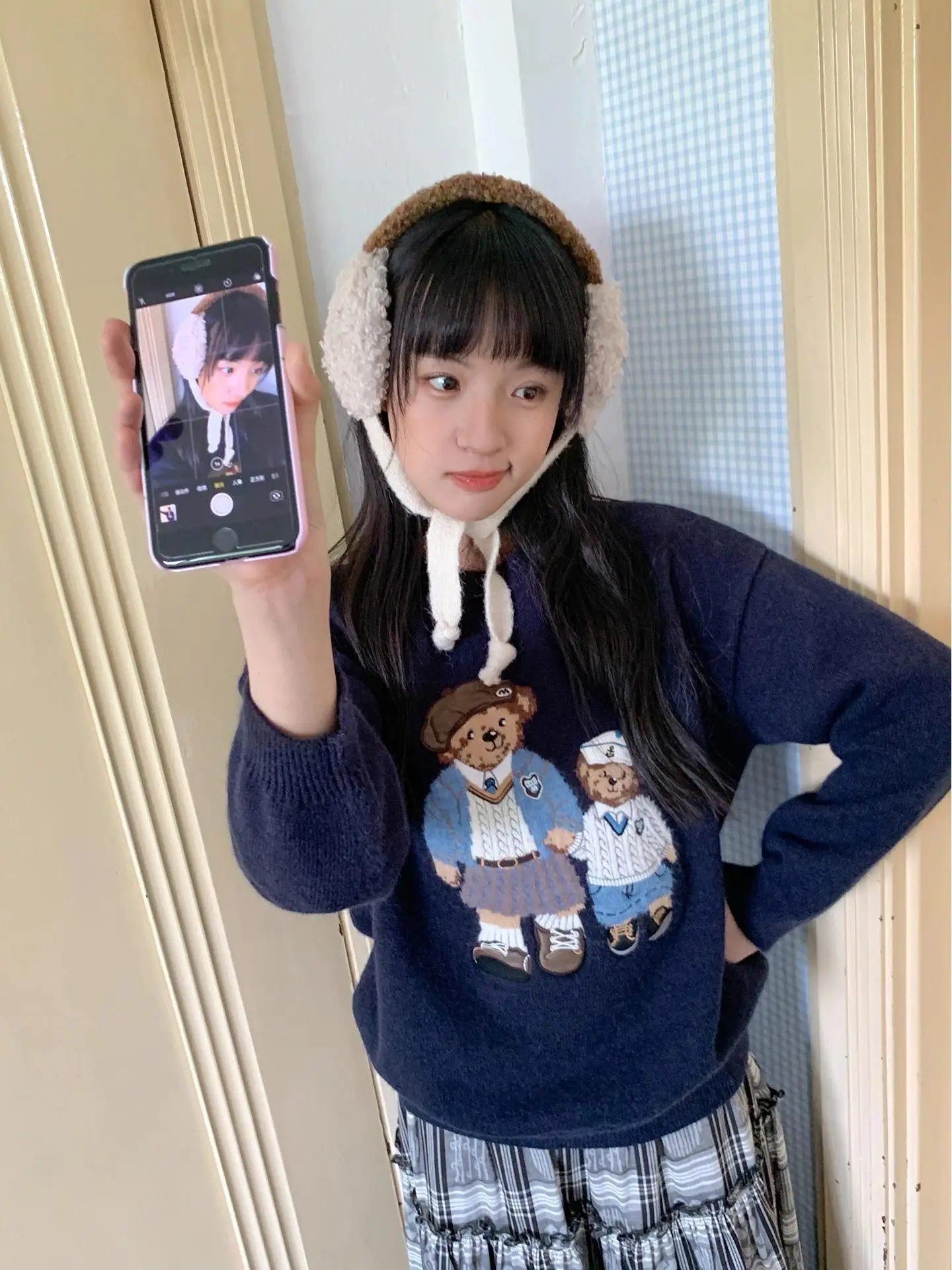 New High Quality Embroidery Cartoon Sweater American Sweet Cute Bear Graphic Shirts Winter Knitwear Jumper Y2K Top Korean Trendy - Image 6