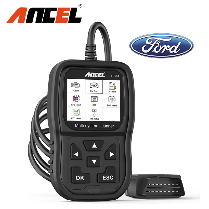 

ANCEL FD500 OBD2 Scanner for Ford Lincoln BMS Reset Engine ABS SRS Transmission EPB Throttle Oil Reset Car Diagnostic Tool