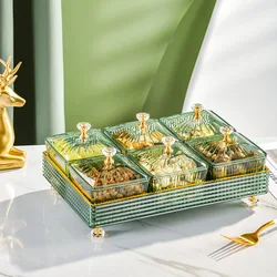 Candy Plate Light Luxury Nordic Fruit Box Home Living Room Small Snacks Divided Refreshment Tray Plastic Dried Fruit Dish