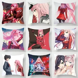 Anime Darling In The FranXX Room Decor Pillow Cover Kawaii Zero Two 02 Girl Pillow Case Home Decor Sofa Cushion Covers Wholesale