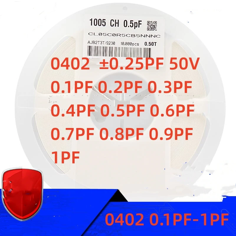 10000 قطعة/بكرة رقاقة مكثف 0402 1005 0.1PF 0.2PF 0.3PF 0.4PF 0.5PF 0.6PF 0.7PF 0.8PF 0.9PF 1PF NOP COG CQ0402BRNPO9BNR10 جديد