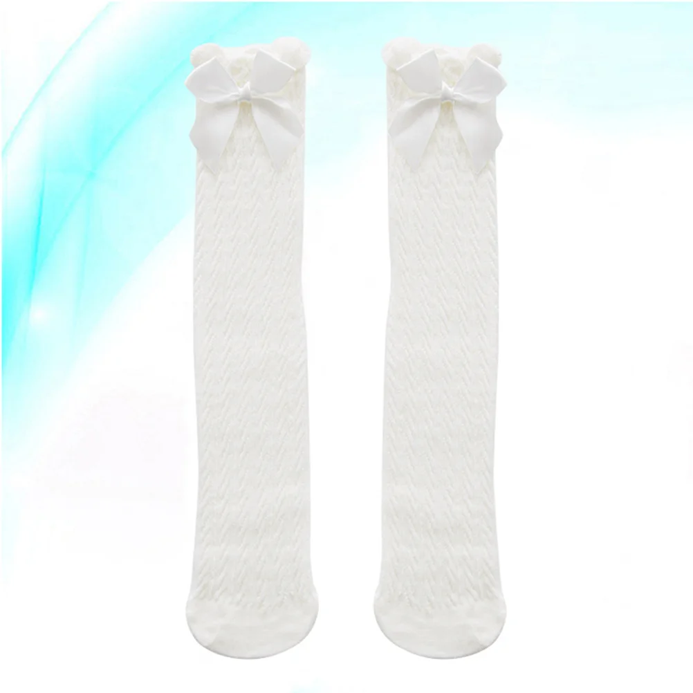 Calcetines hasta la rodilla con lazo grande de 38cm para niñas pequeñas, calcetines largos suaves, transpirables y cómodos