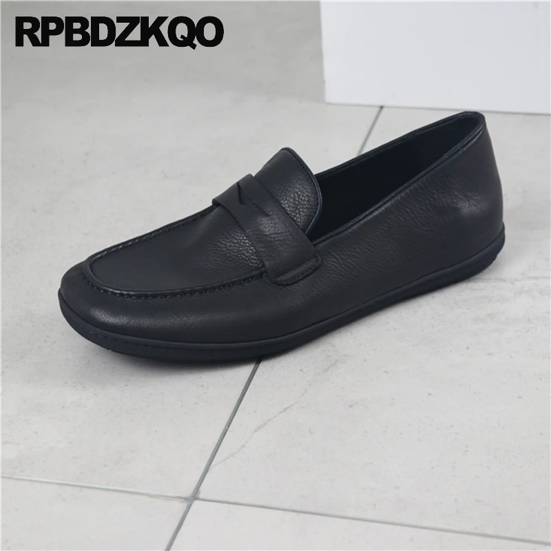 

Men Cowhide Comfy Shoes Soft Runway Loafers Flats Square Toe Real Leather High Quality Autumn Driving Handmade Slip On Retro