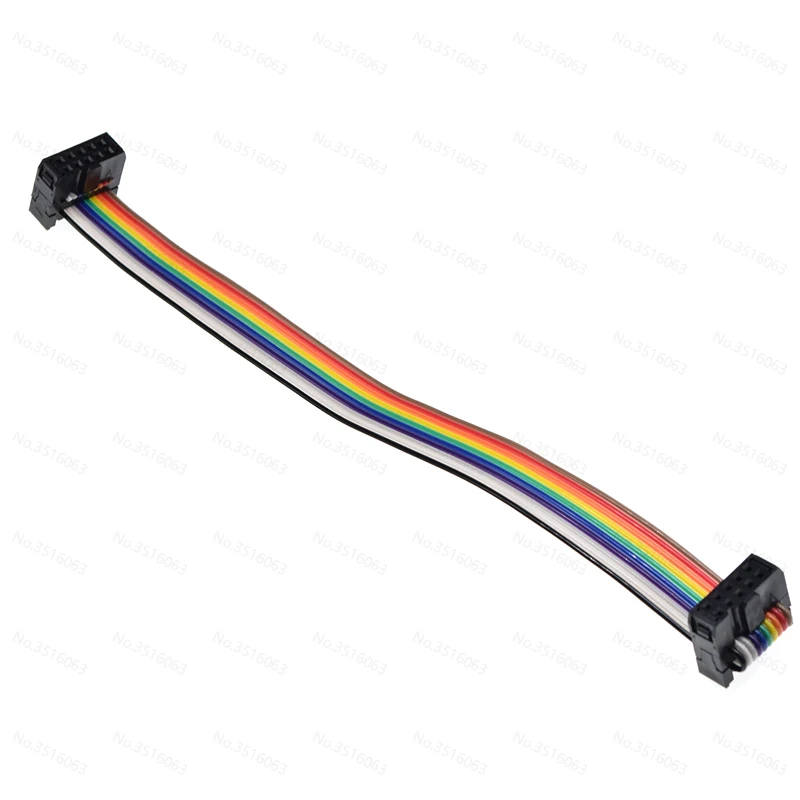 Fc Color Line 2.54 6/8/10/16/20/26/40/50 Pin Flat Ribbon Jtag Isp Download Data Cable Dc3 Idc Box Header Computer Connector Wire