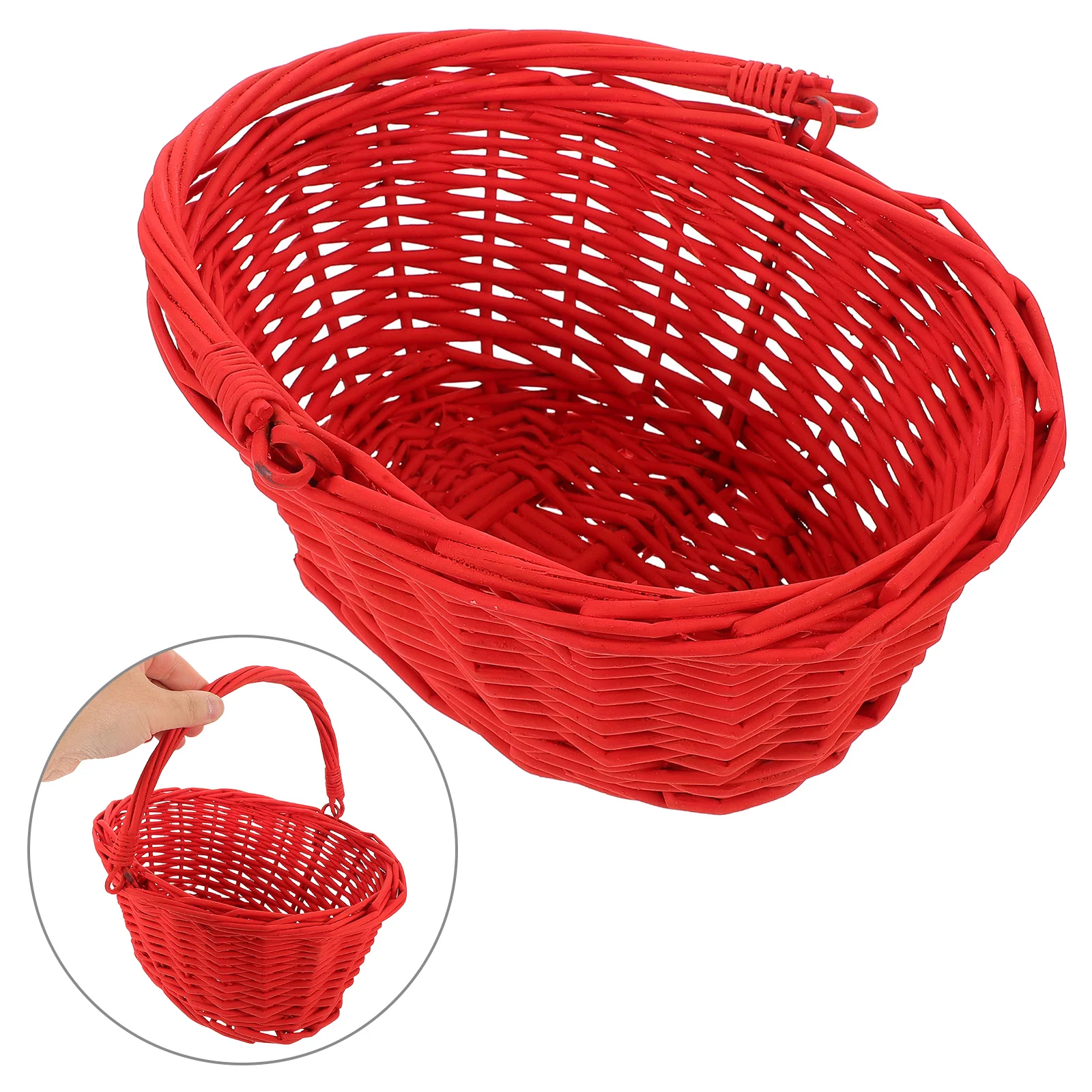 

Multipurpose Storage Basket Rattan Fruit Vegetable Organizer Handmade Woven Picnic Garden Basket For Home Kitchen Outdoor Snacks