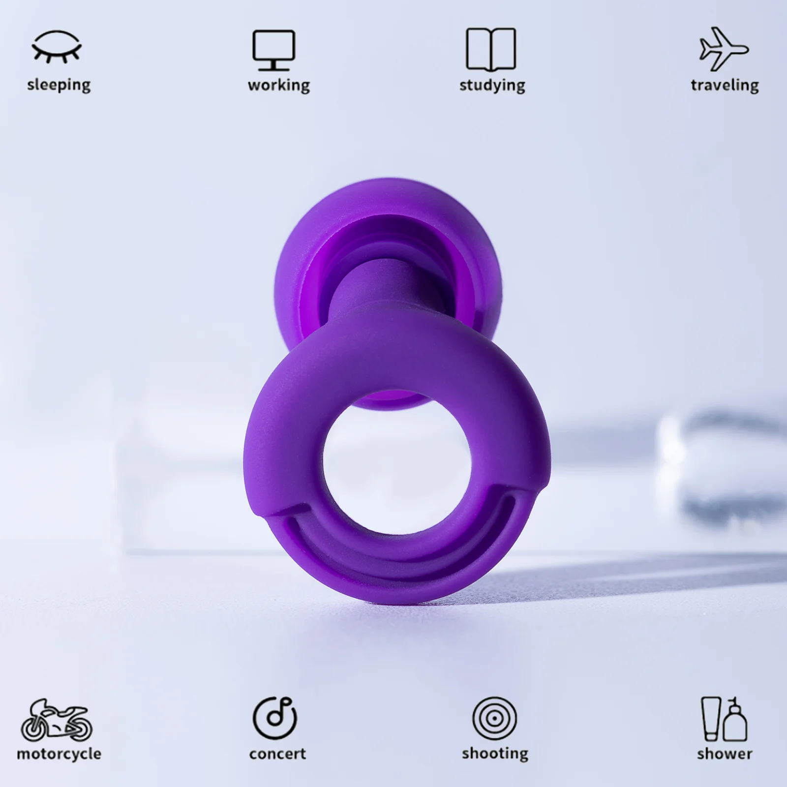 HUAK Silicone Earplugs for Swimming Sleep Noise Cancel Noise Reduction-Soundproof Reduce Disturbances -Quality loop Earplugs