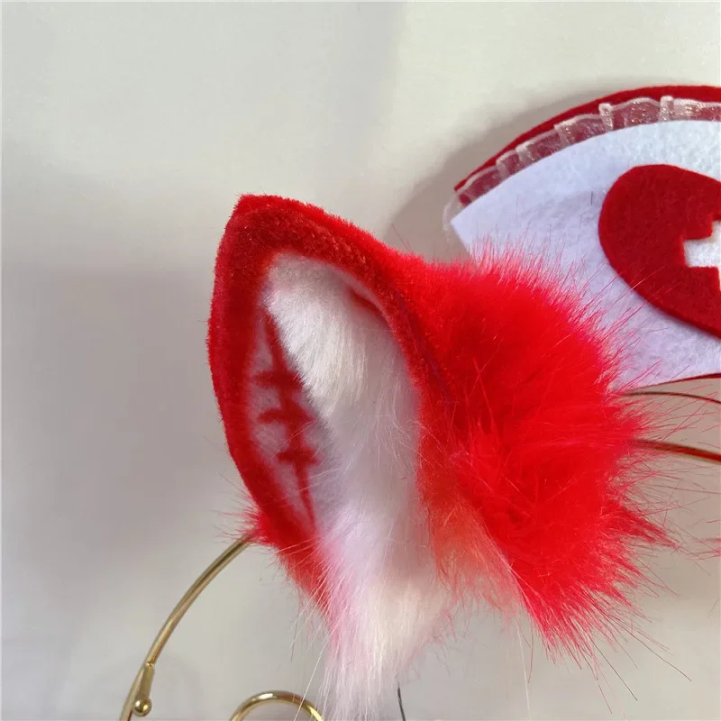 Travail fait à la main Anime Simulation bête infirmière lapin Cosplay oreilles cerceau pour jeu fête Halloween COSPLAY accessoires de déguisement