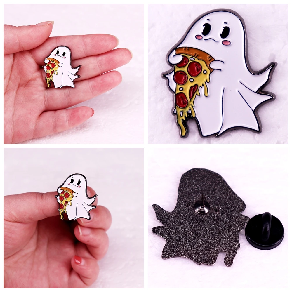 DCARZZ Halloween Enamel Pins Set Funny Cute Ghost Bat Skull Brooches Backpack Lapel Badge for Woman Men Holiday Gift