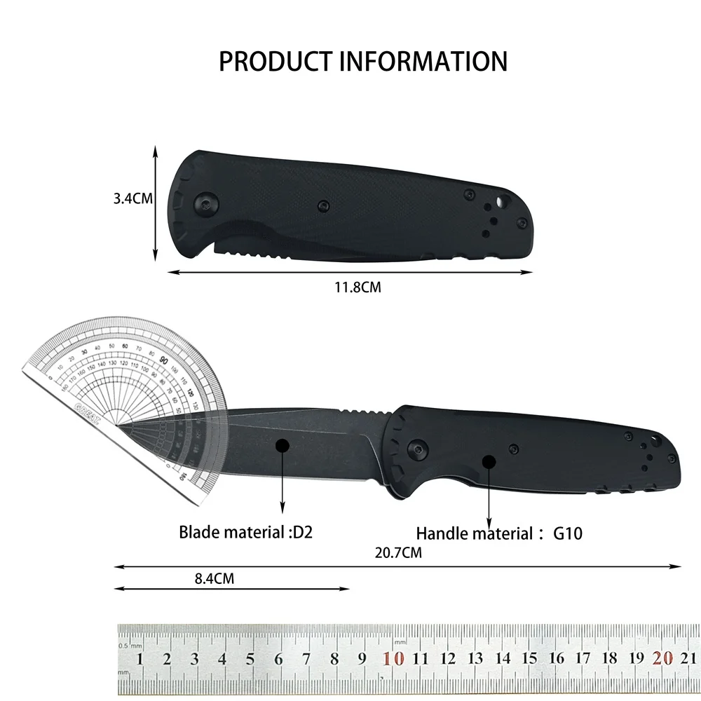 Outdoor BM 4300 CLA Pocket Folding Knife 9Cr14Mov Blade G10 Handle Camping Tactical Utility Knives Hunting Self Defense Tool