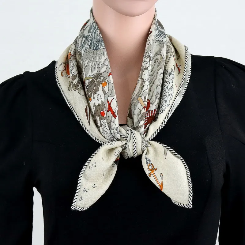 Winsleter-Women 30%Silk 70%Wool Elegant Scarf, 68*68CM Double Sided Printing, Mom Gifts Versatile Scarves, 2025 Autumn A58316CC