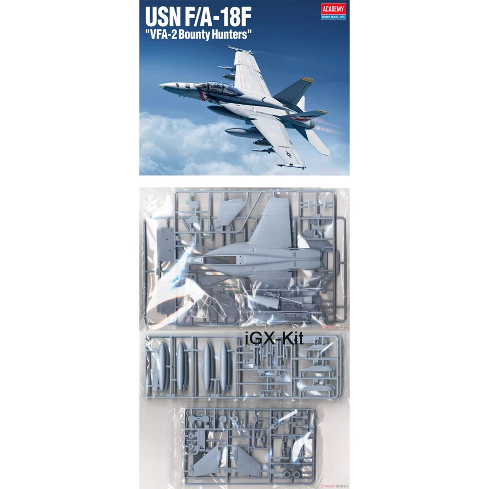 

Модель самолета Academy 12567, масштаб 1:72, США, F-18 F/A-18F Super Hornet VFA-2, пластиковый сборный конструктор