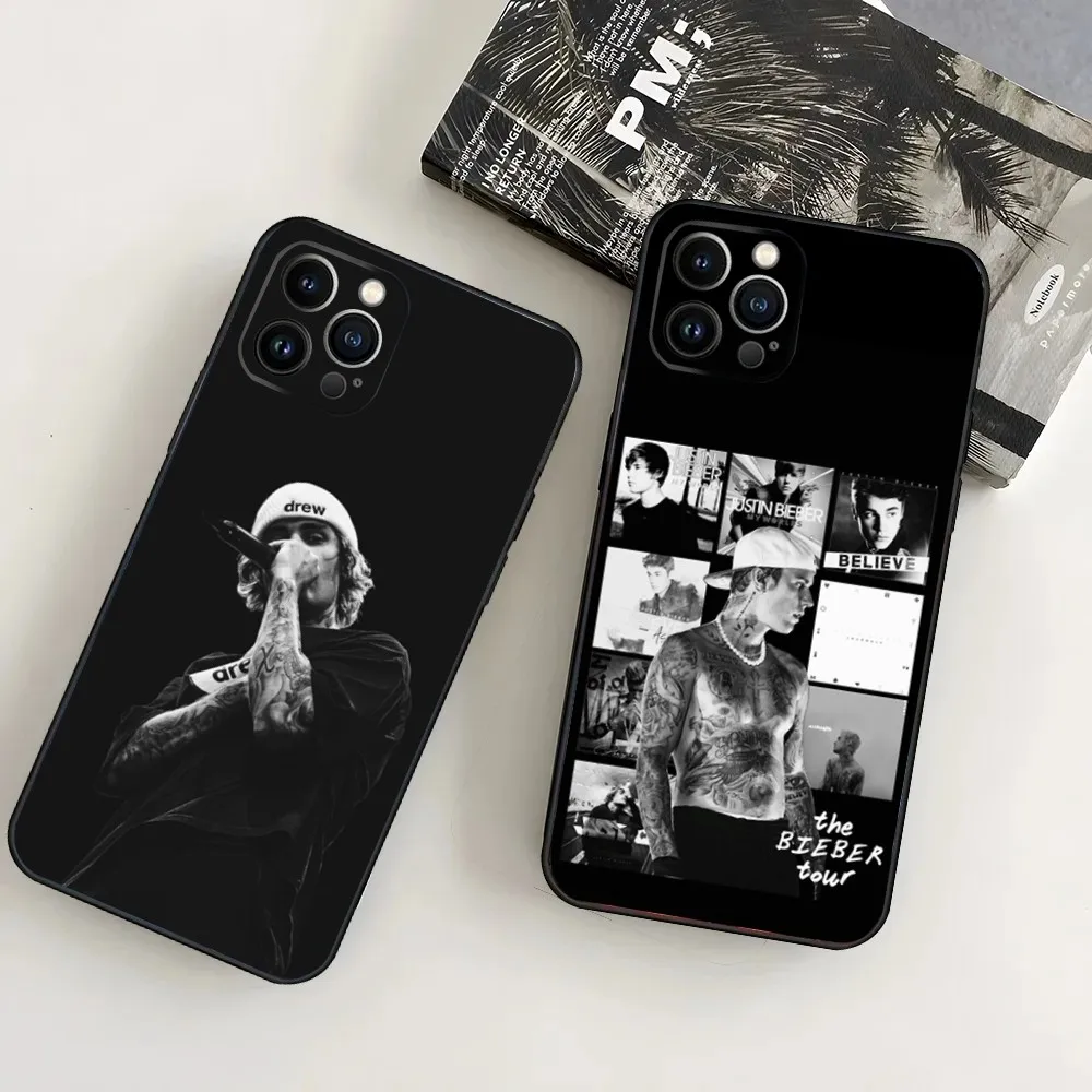 

Singer J-Justin B-Bieber Phone Case For iPhone16,15,14,13,12 Mini 11 Pro XR,X,XS,MAX 7,8 Plus Silicone Cover Soft Black