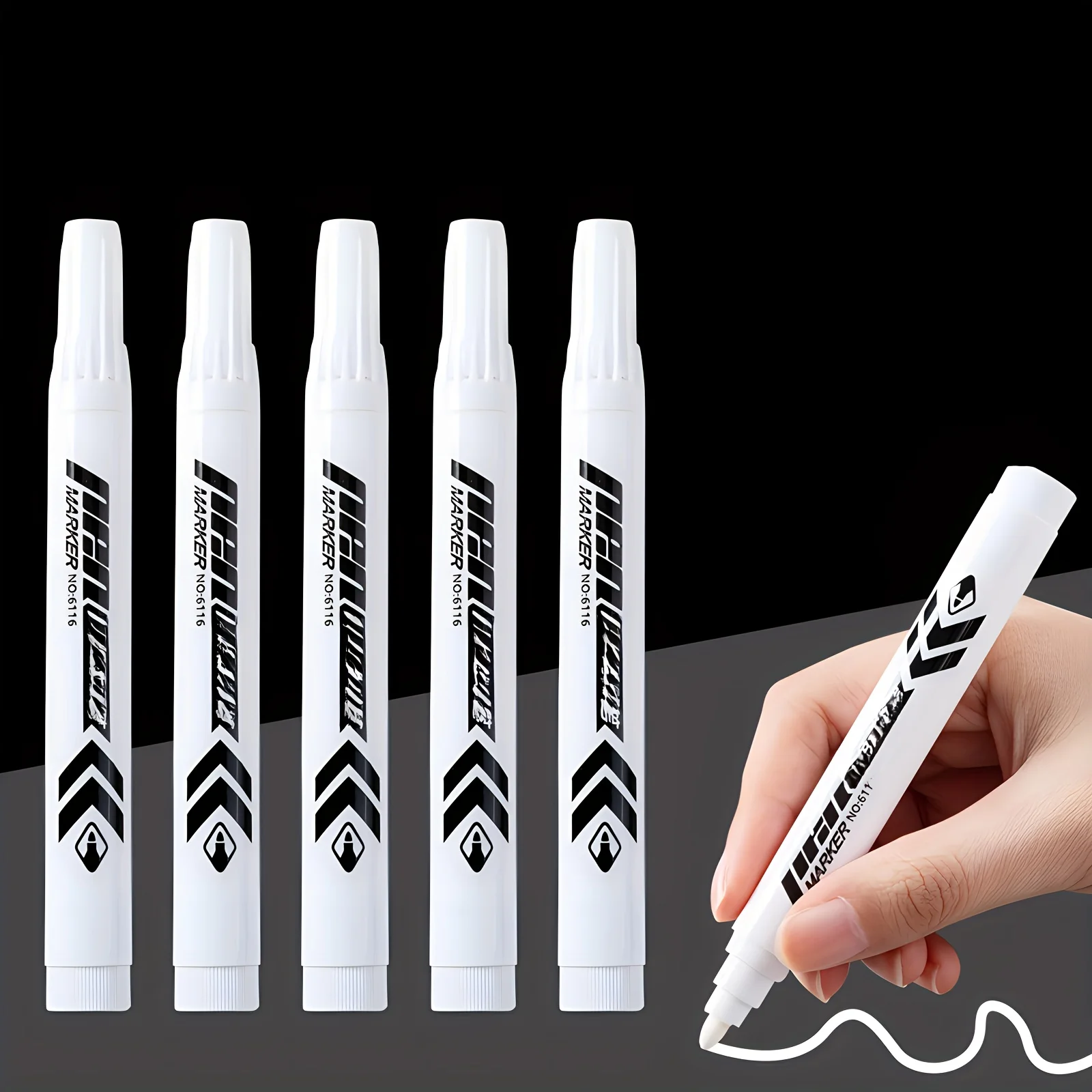 

Permanent Markers - Oil-Based, Waterproof, Non-Erasable White Marker Pens with Coarse Tips, Quick-Drying, Signature & More