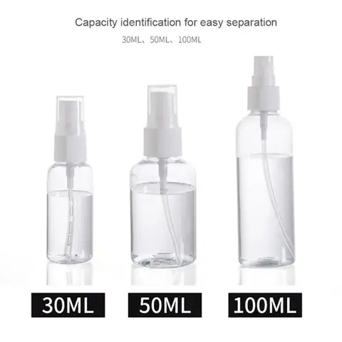 3pcs 30ml/50ml/100ml Portable Clear Plastic Spray Bottle Handheld Plant Sprinkler Garden Supplies Watering Sprayer