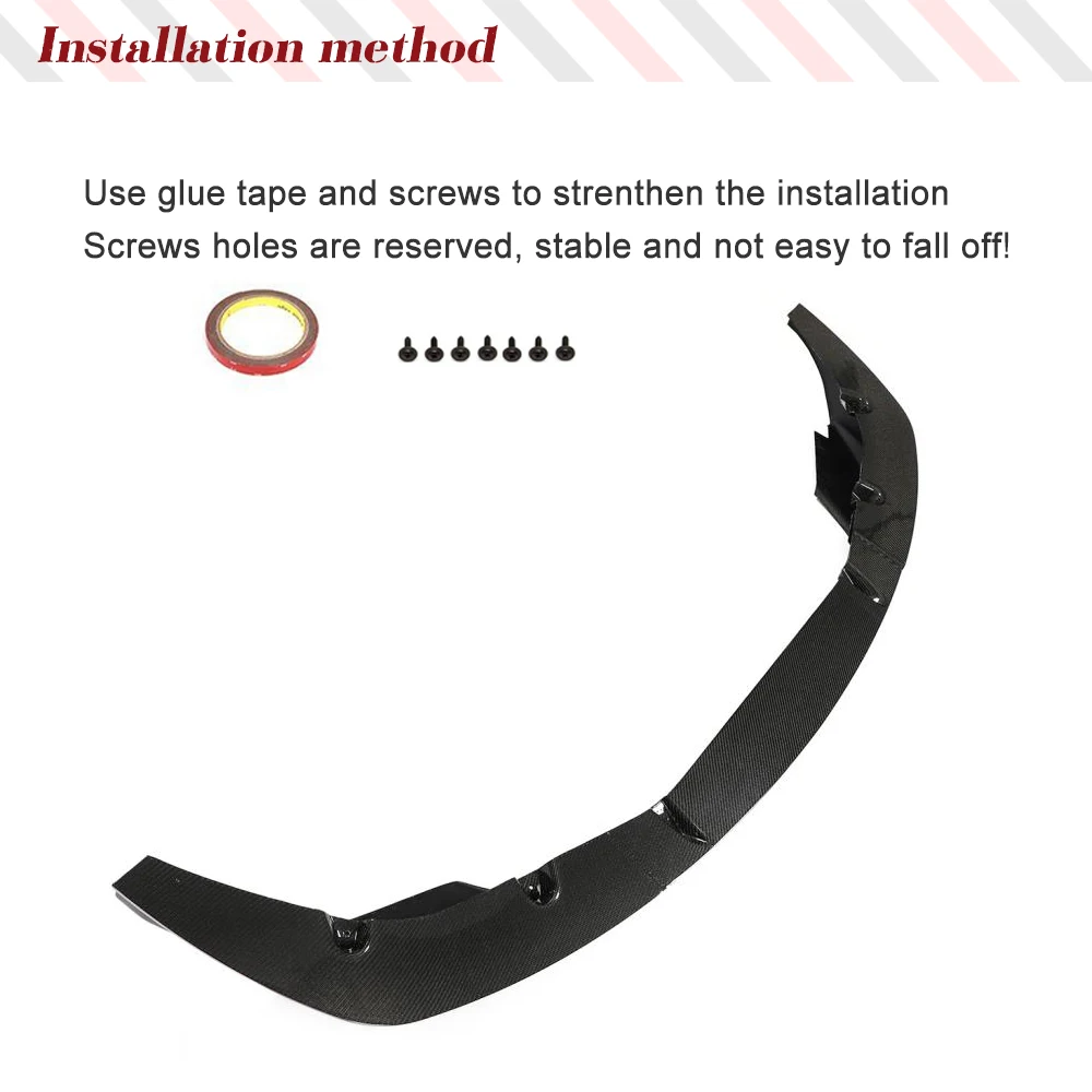 For BMW F90 M5 LCI 2021- 2023 Carbon Fiber Car Front Bumper Lip Spoiler Front Spoiler Splitters Bumper Guard Car Body Kits