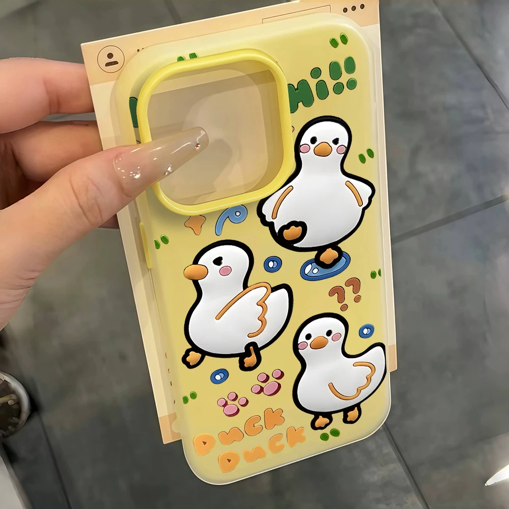 für iPhone 17 16 14 15 11 12 13 Pro Max 7 8 15 16 Plus 17 Air Hüllen Niedliche Cartoon-Enten TPU Handyhülle Stoßfeste Silikonhülle – Detail 9