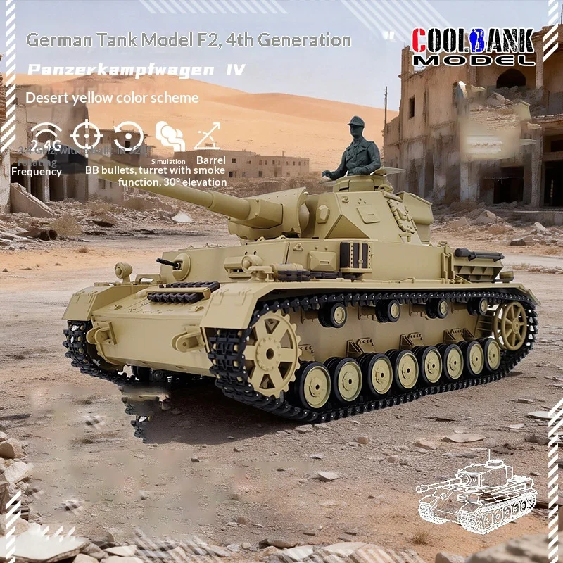 Coolbank Large Electric RC Tracked Tank Model 3859 Military Simulation Remote Control Tank RC Hobby Toy for Tank Enthusiasts