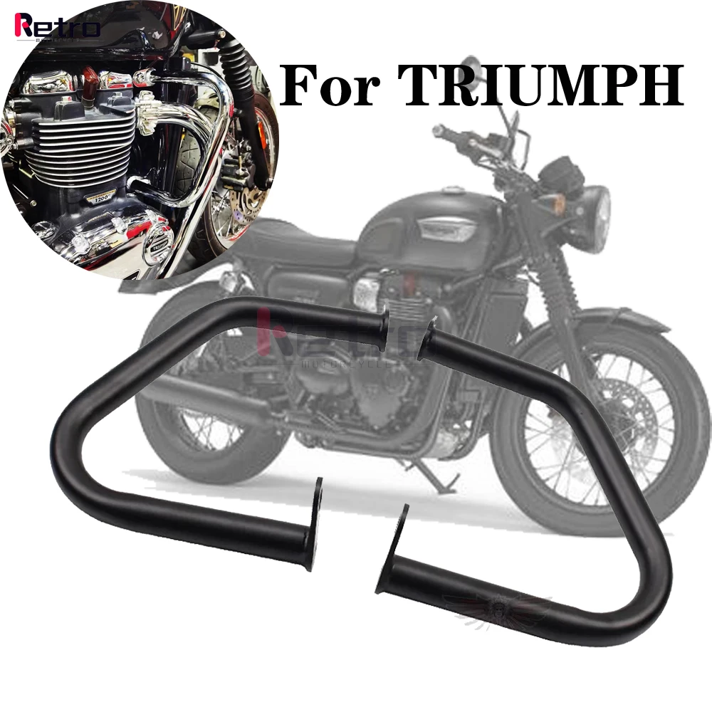 Per Triumph Bonneville T100 T120 Thruxton 1200 R/Street Cup/Street Twin Bobber paraurti protezione motore Crash Bar 2016-2024