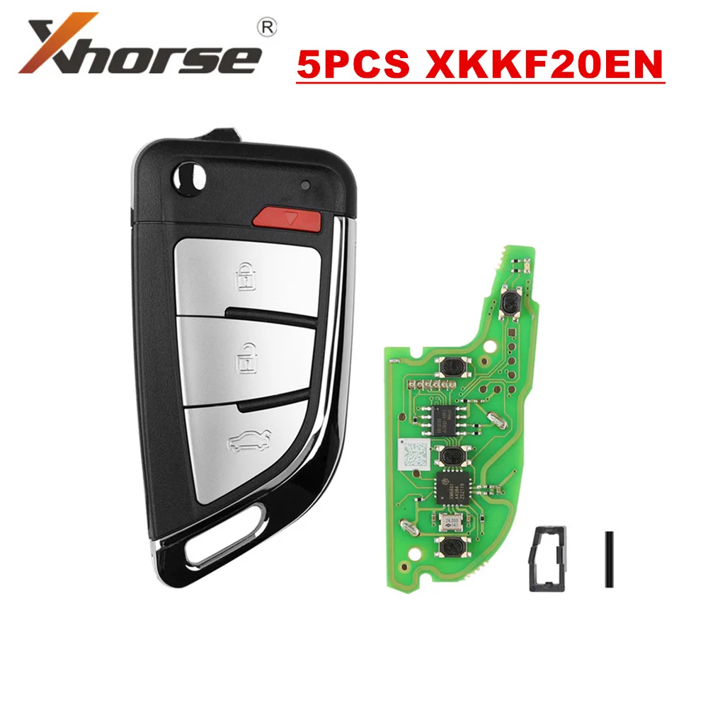 Xhorse-Wire مفتاح عن بعد ، نمط السكين ، أزرار 3 plus 1 ، XKKF20EN ، 5 + لكل لوت
