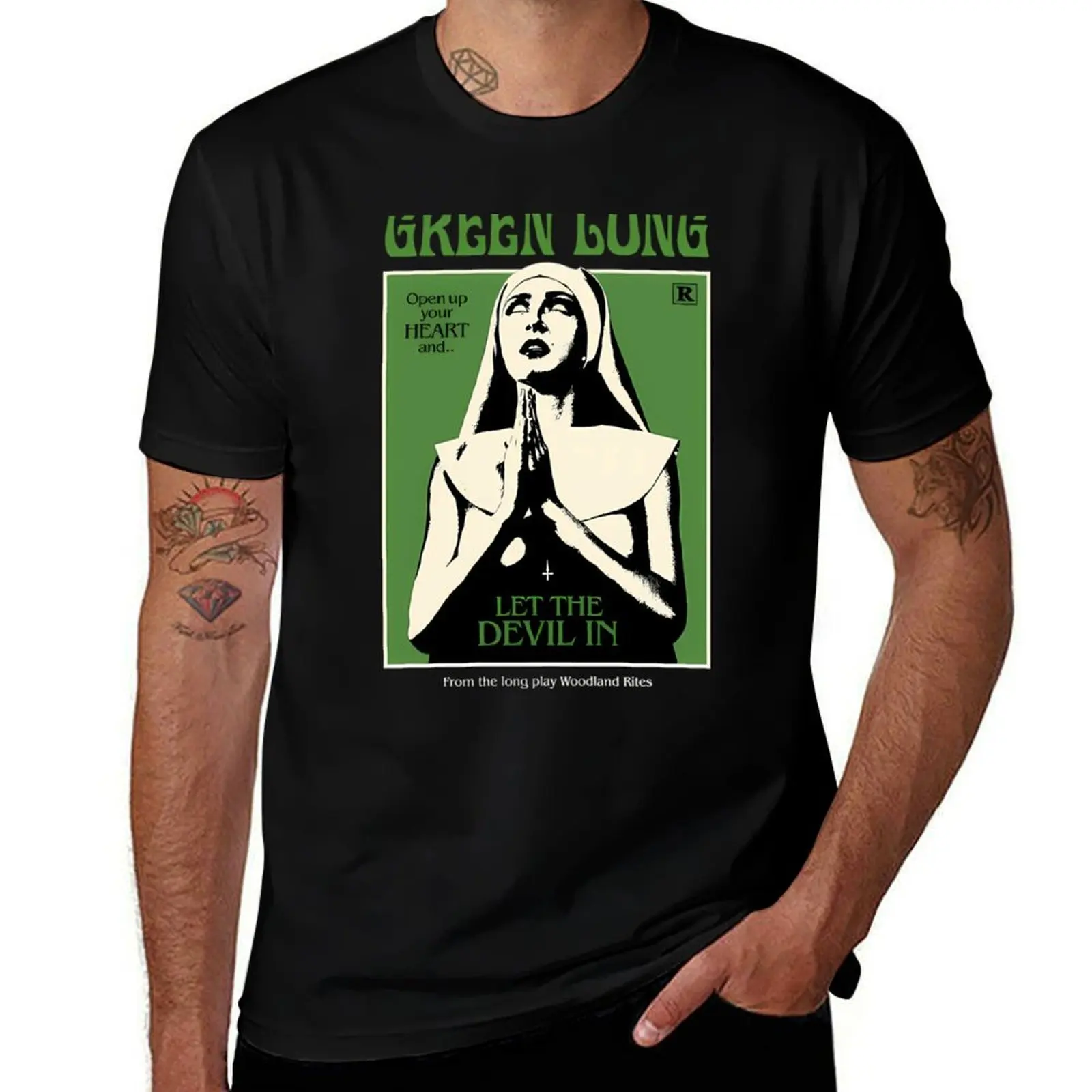 GREEN LUNG BAND T-Shirt Fashion Letter Print T-Shirt