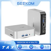 GEEKOM A8 AI Mini PC AMD Ryzen 7 8845HS 8 Cores Max 5.1GHz, 32GB RAM 1TB SSD, Four Screen Display, Creativity Powered by AI WiFi