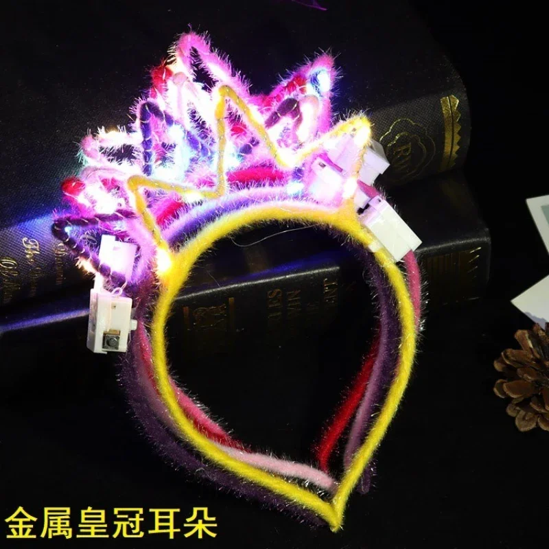 6 ชิ้น Led Glow Cat กระต่ายหู Horn Hairbands Light Up แฟลชแถบคาดศีรษะผู้หญิง LED Neon วันเกิด Carnival Party อุปกรณ์เสริม