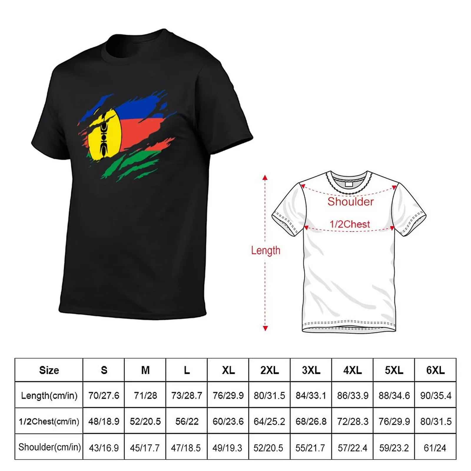 New Caledonia flag torn style T-Shirt shirts graphic tees blacks cute clothes sweat mens graphic t-shirts anime