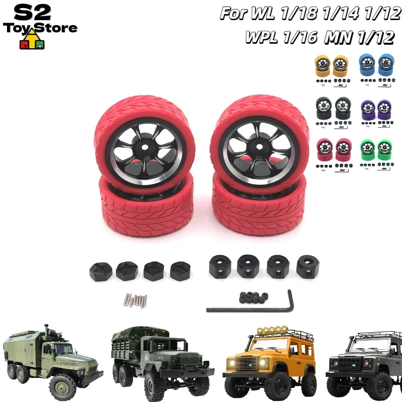 

Wltoys WPL MN LC 1/18 1/16 1/14 1/12 Scale RC Car Metal Wheel Rim Rubber Tires Replacement Parts For Remote Control Racing Cars